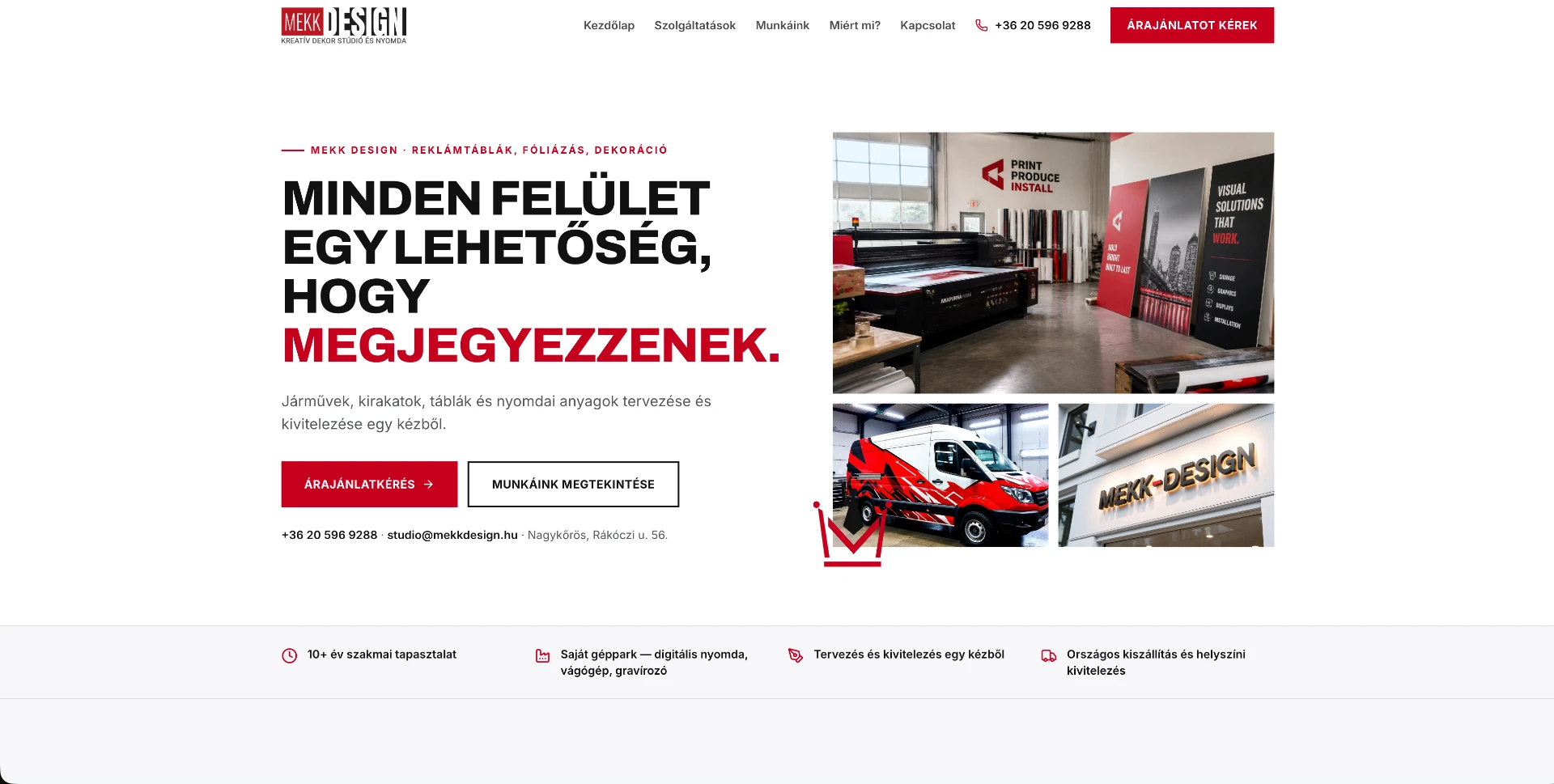 MEKK Design weboldal