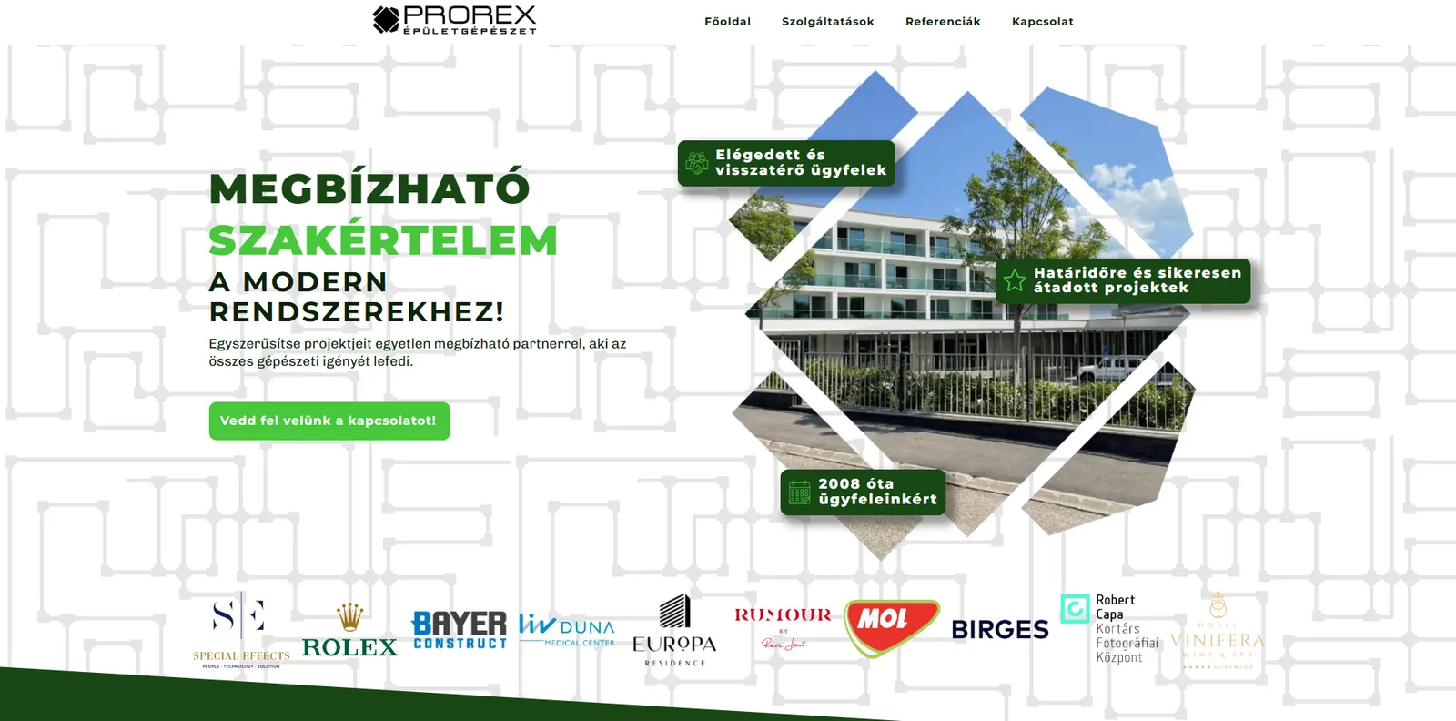 Prorex weboldal